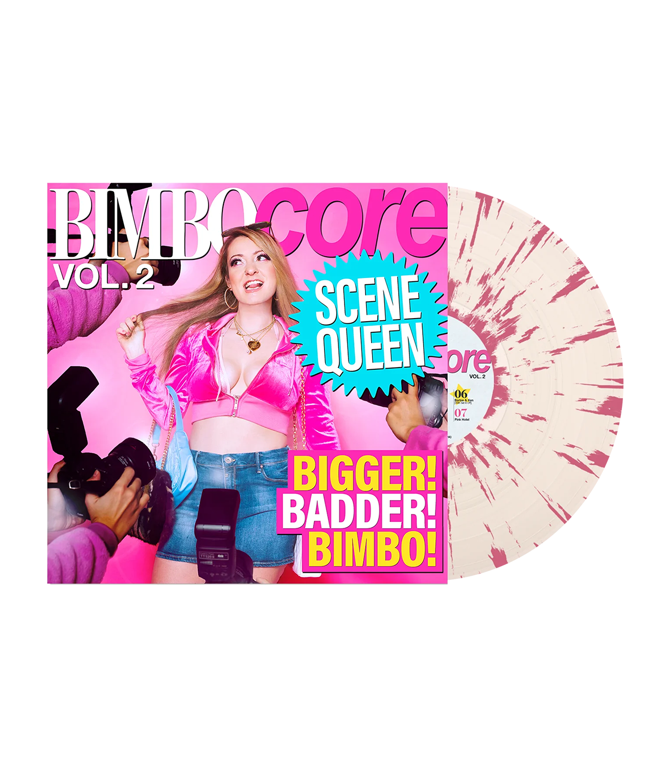 Bimbocore Vinyl - Clear w/ Hot Pink Splatter